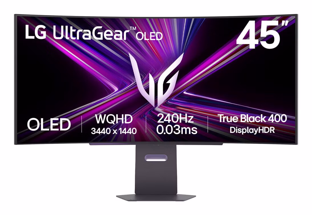 Monitor Da Gaming LG UltraGear OLED GX9 45GX900A-B 45" Curvo UWQHD 240Hz OLED G-SYNC Nero