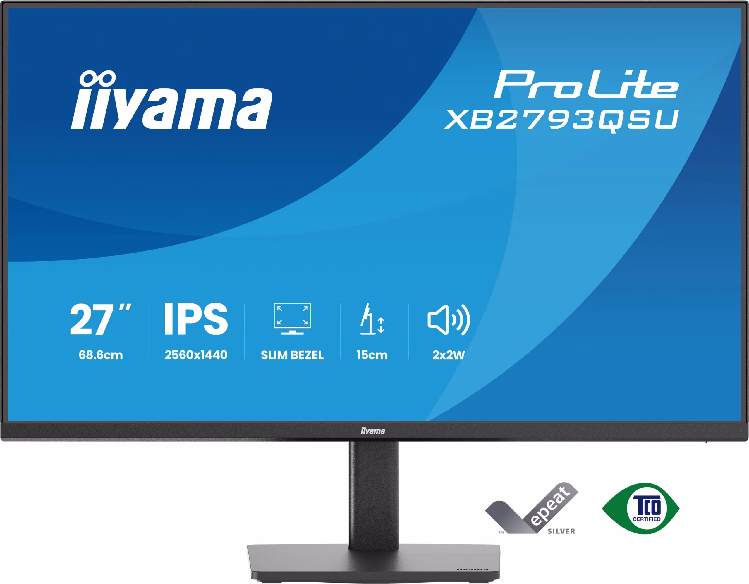 Monitor iiyama ProLite XB2793QSU-B1 27" 2560 x 1440 Pixel Quad HD LED Nero 2 Monitor iiyama ProLite XB2793QSU-B1 27" 2560 x 1440 Pixel Quad HD LED Nero - immagine 2