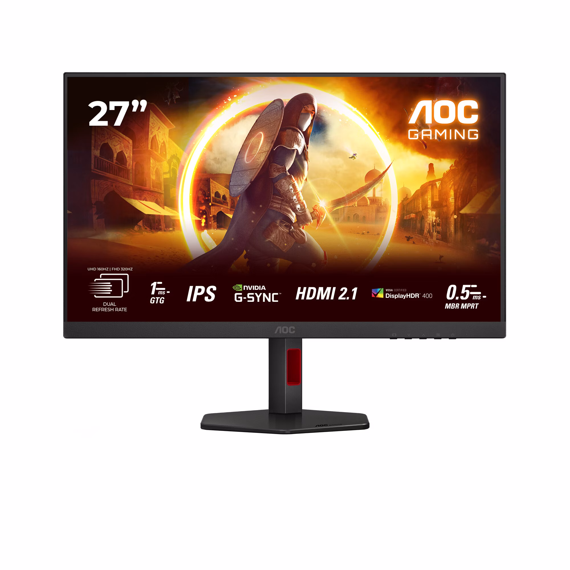 Monitor AOC G4 U27G4R 27" 3840 x 2160 Pixel 4K Ultra HD LED Nero Rosso