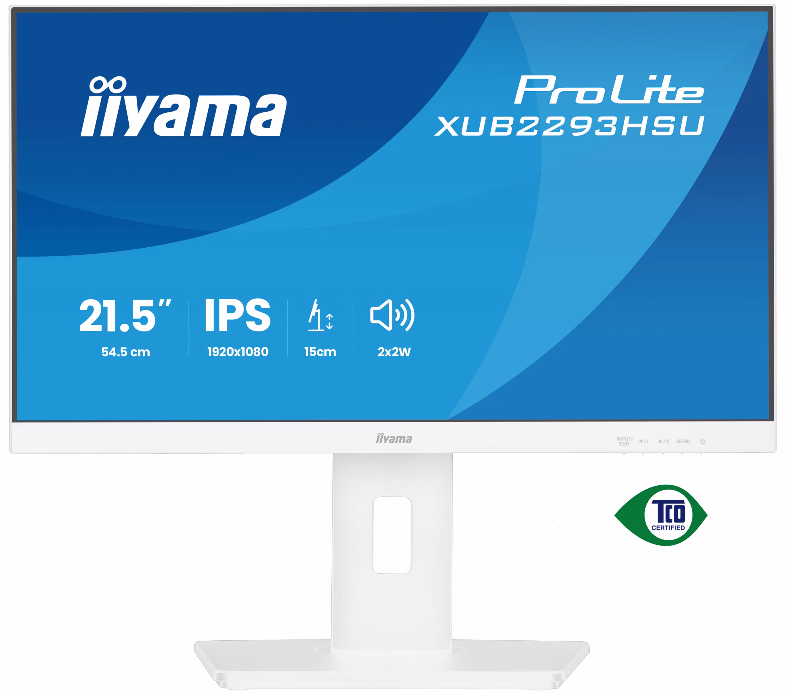Monitor iiyama ProLite XUB2293HSU-W7 22" 1920 x 1080 Pixel Full HD LED Bianco 2 Monitor iiyama ProLite XUB2293HSU-W7 22" 1920 x 1080 Pixel Full HD LED Bianco - immagine 2