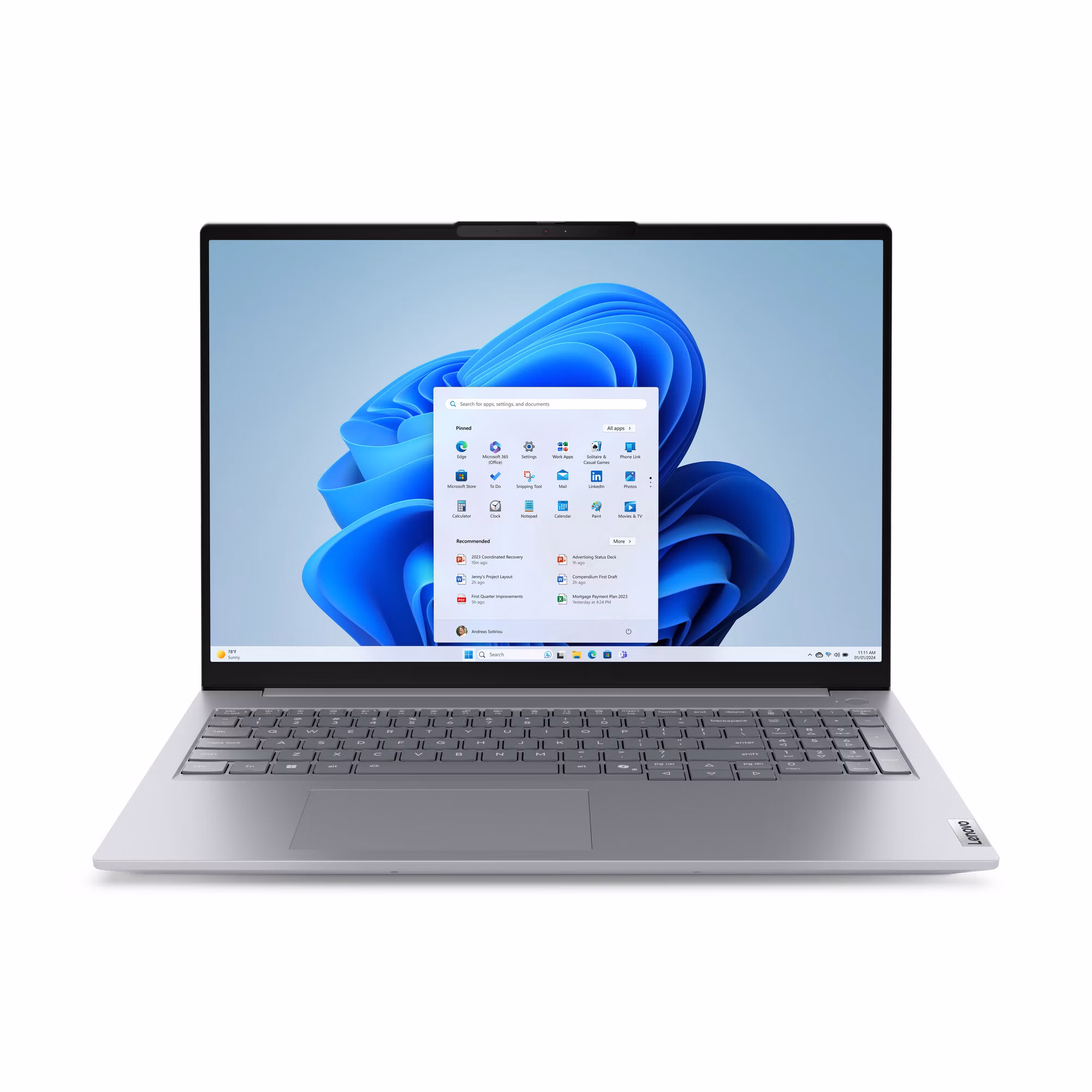 Lenovo ThinkBook 16 G8 IAL Intel Core Ultra 7 255H Laptop 40.6 cm (16") WUXGA 32 GB DDR5-SDRAM 1 TB SSD Wi-Fi 6E (802.11ax) Windows 11 Pro English Grey