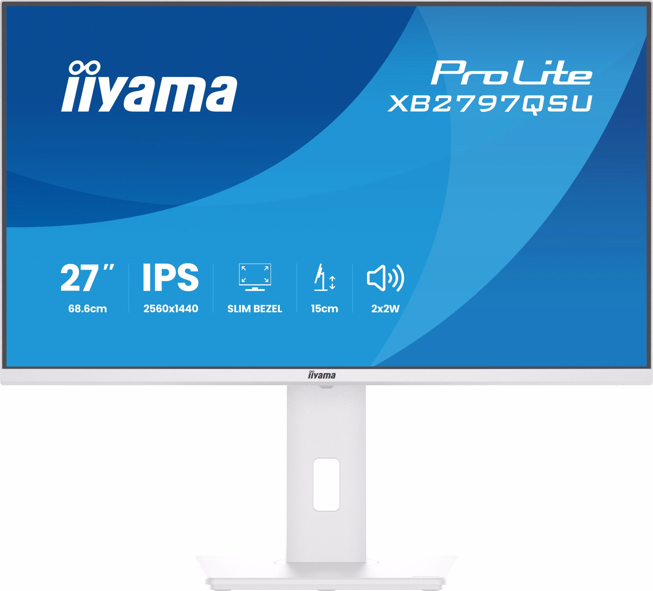 Monitor iiyama ProLite XB2797QSU-W1 27" 2560 x 1440 Pixel Quad HD LED Bianco 3 Monitor iiyama ProLite XB2797QSU-W1 27" 2560 x 1440 Pixel Quad HD LED Bianco - immagine 3