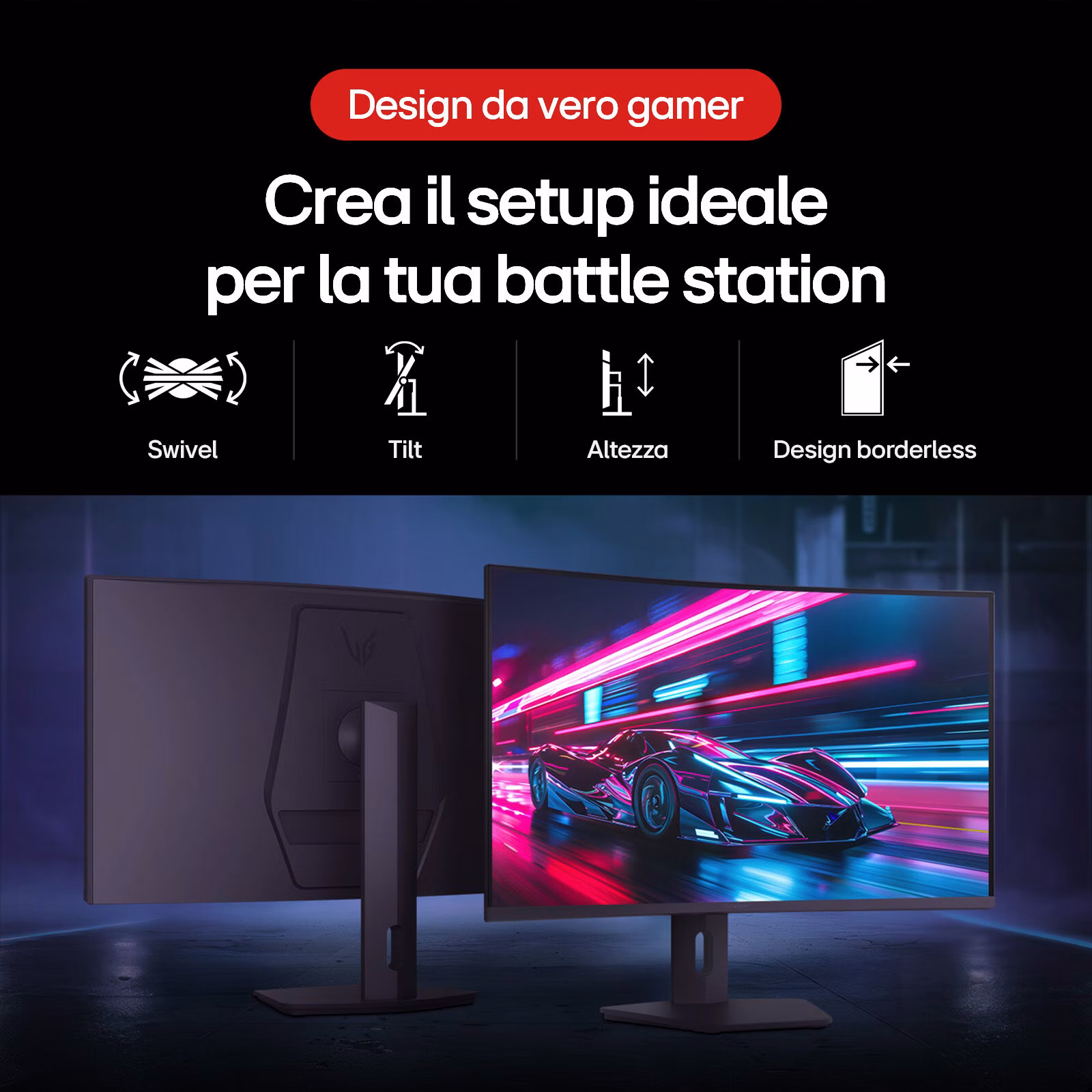 Monitor LG UltraGear Monitor Gaming 32" 16:9 curvo QHD 180Hz 1ms 6 Monitor LG UltraGear Monitor Gaming 32" 16:9 curvo QHD 180Hz 1ms - immagine 6