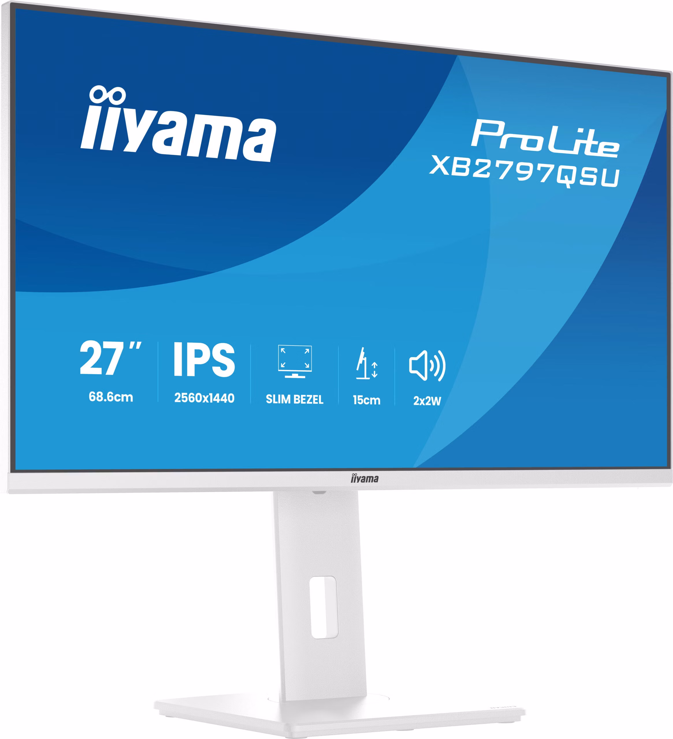 Monitor iiyama ProLite XB2797QSU-W1 27" 2560 x 1440 Pixel Quad HD LED Bianco 7 Monitor iiyama ProLite XB2797QSU-W1 27" 2560 x 1440 Pixel Quad HD LED Bianco - immagine 7
