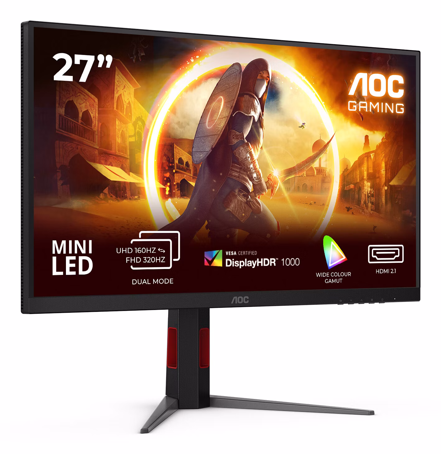 Monitor AOC G4 U27G4XM 27" 3840 x 2160 Pixel 4K Ultra HD LED Nero Rosso 2 Monitor AOC G4 U27G4XM 27" 3840 x 2160 Pixel 4K Ultra HD LED Nero Rosso - immagine 2
