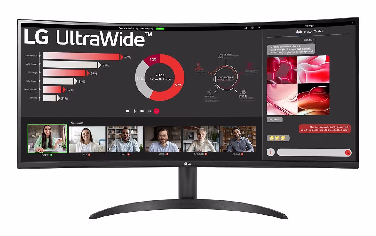 Monitor LG 34WR50QK-B 34" Nero QHD VA Curvo HDR10 100Hz