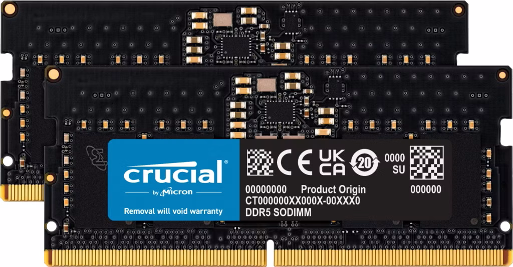 Ram Crucial SO-DIMM DDR5 5600MHz 16 GB (2x8) CL46 1 Ram Crucial SO-DIMM DDR5 5600MHz 16 GB (2x8) CL46