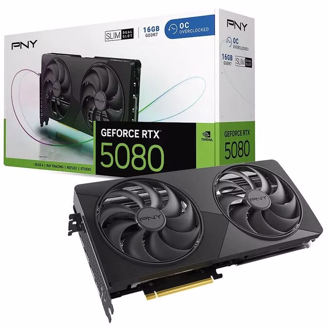 Scheda Video PNY NvidiaGeForce RTX 5080 Slim OC 16GB GDDR7 Nero 1 Scheda Video PNY NvidiaGeForce RTX 5080 Slim OC 16GB GDDR7 Nero