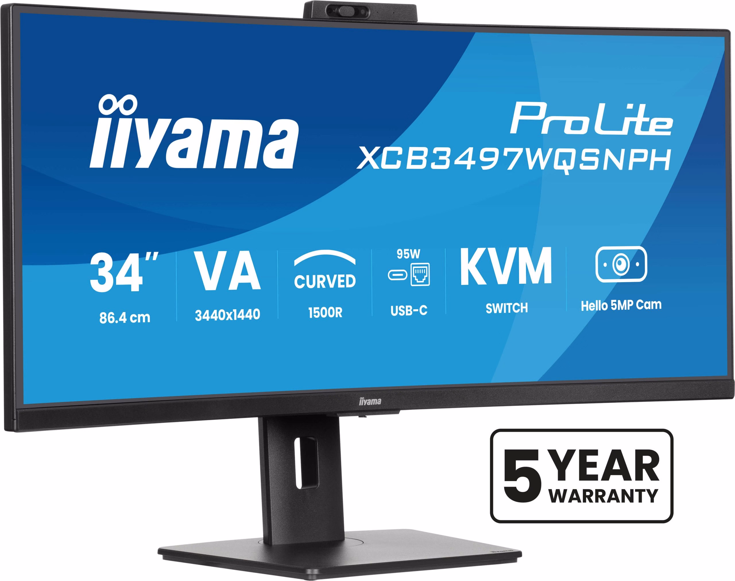 Monitor iiyama ProLite XCB3497WQSNPH-B1 34" 3440 x 1440 Pixel UltraWide Quad HD LED Nero