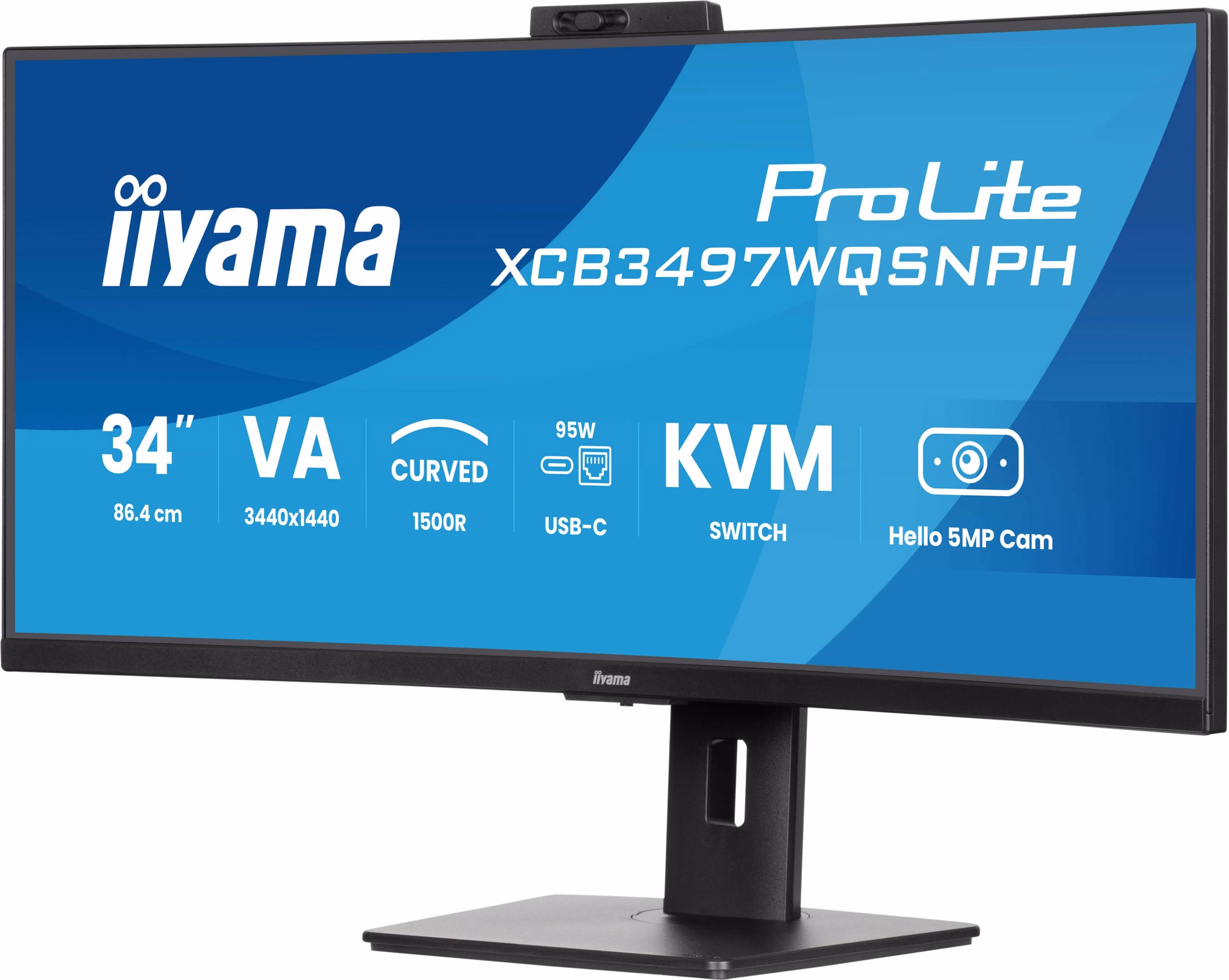 Monitor iiyama ProLite XCB3497WQSNPH-B1 34" 3440 x 1440 Pixel UltraWide Quad HD LED Nero 5 Monitor iiyama ProLite XCB3497WQSNPH-B1 34" 3440 x 1440 Pixel UltraWide Quad HD LED Nero - immagine 5