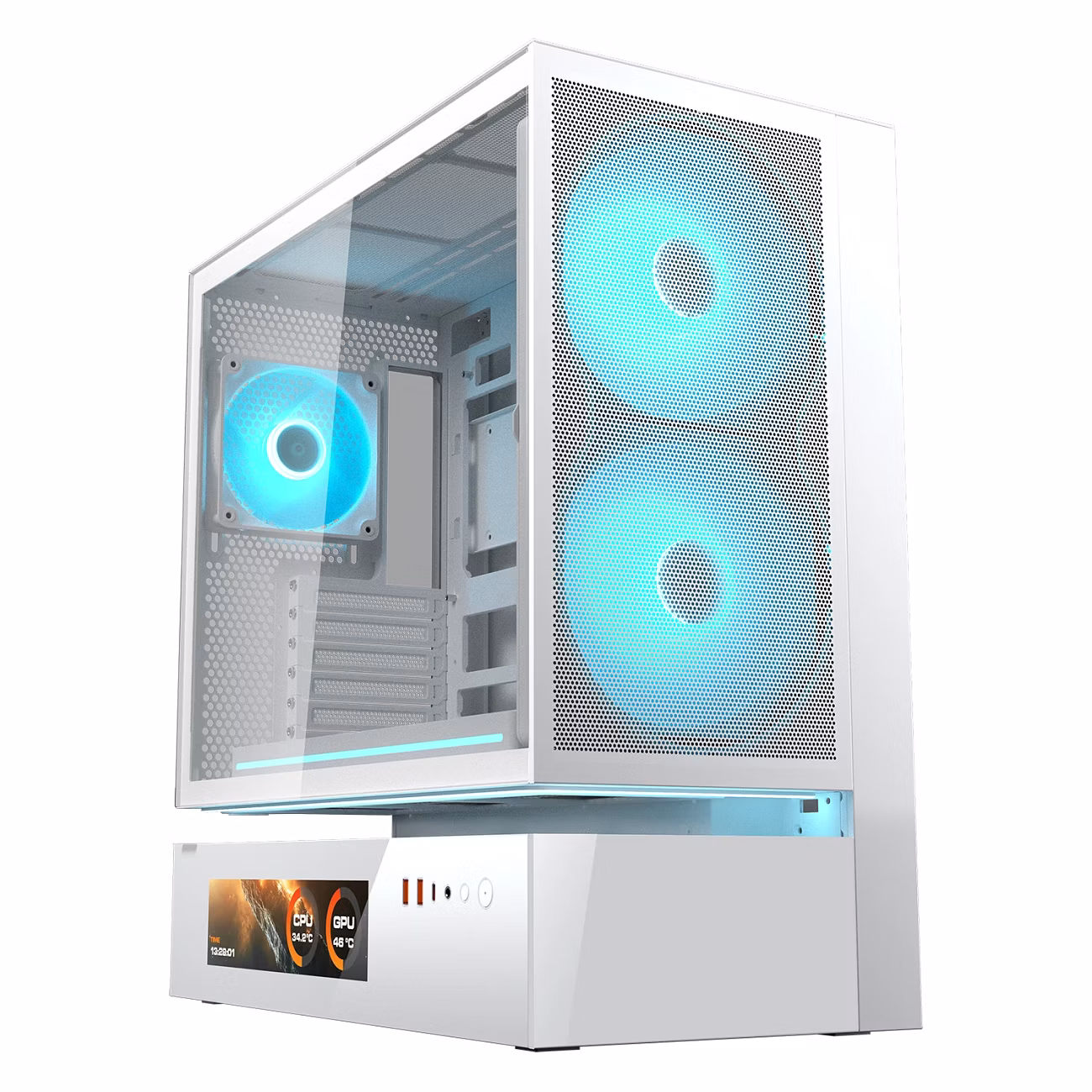 COUGAR CASE MID TOWER CFV 235 MESH BIANCO 2x160+x360+x120RGB+LED STRIP+LCD+