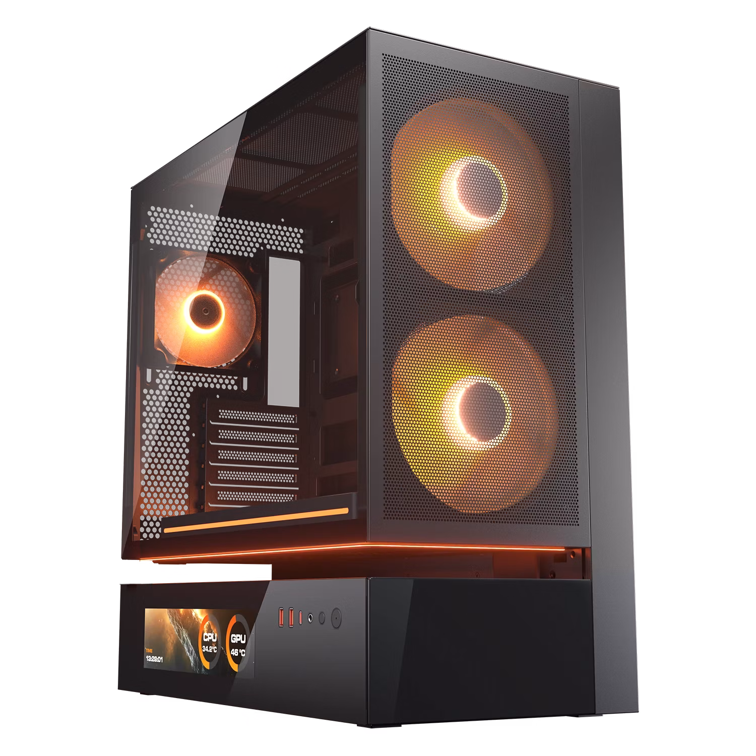 COUGAR CASE MID TOWER CFV 235 MESH NERO 2x160+x360+x120RGB+LED STRIP+LCD+HU