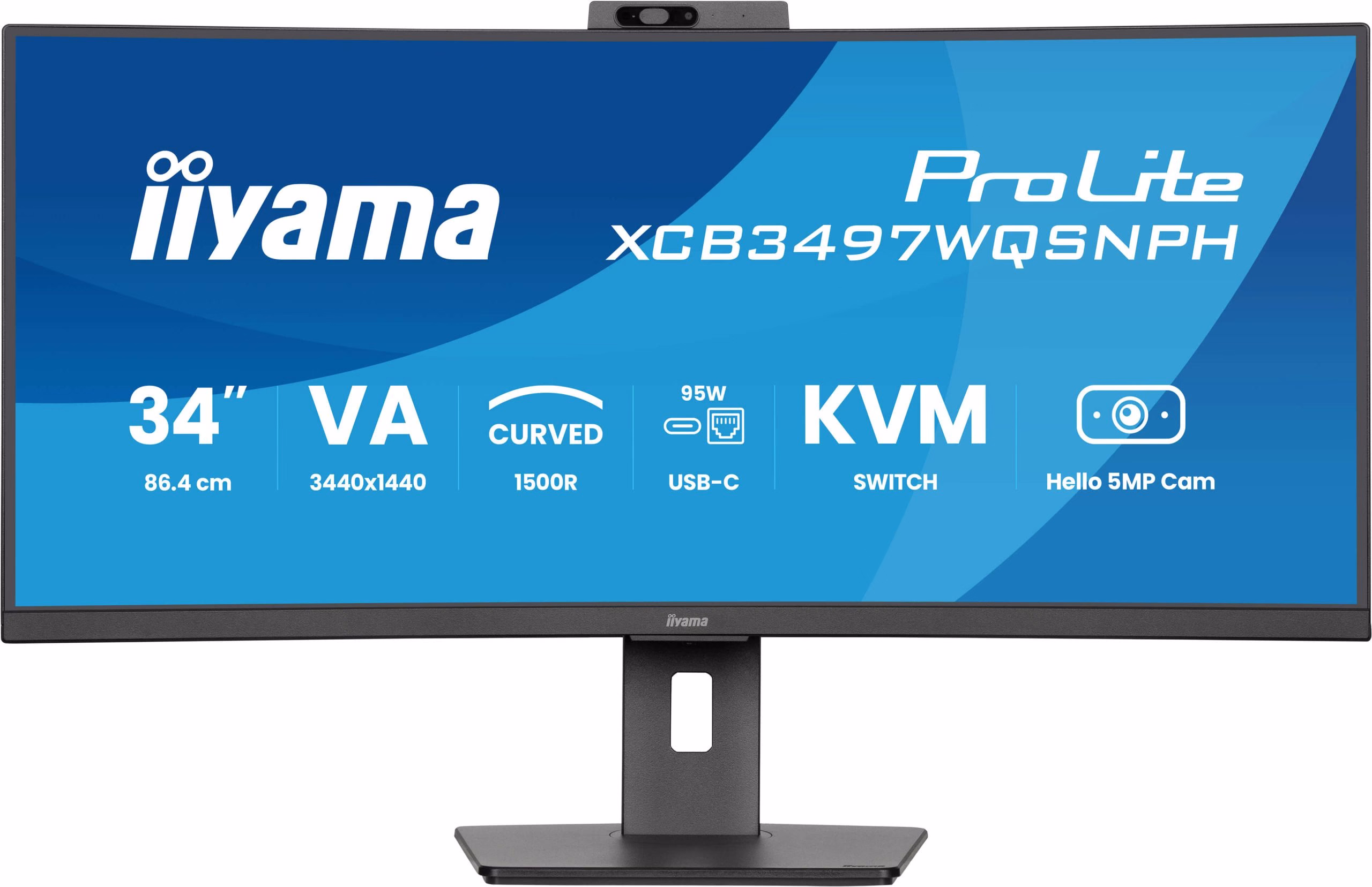 Monitor iiyama ProLite XCB3497WQSNPH-B1 34" 3440 x 1440 Pixel UltraWide Quad HD LED Nero 3 Monitor iiyama ProLite XCB3497WQSNPH-B1 34" 3440 x 1440 Pixel UltraWide Quad HD LED Nero - immagine 3