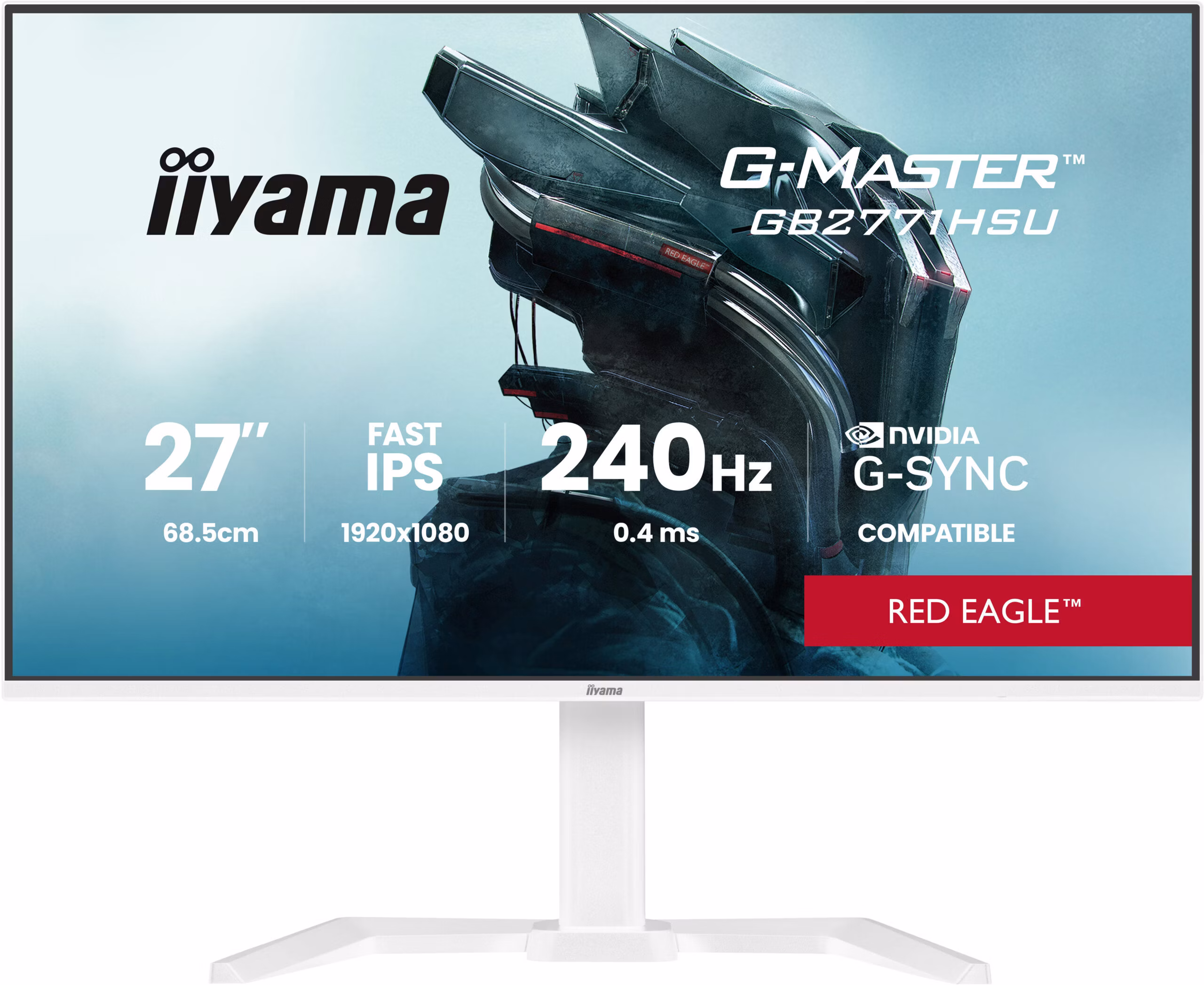 Monitor iiyama G-MASTER GB2771HSU-W1 27" 1920 x 1080 Pixel Bianco 2 Monitor iiyama G-MASTER GB2771HSU-W1 27" 1920 x 1080 Pixel Bianco - immagine 2