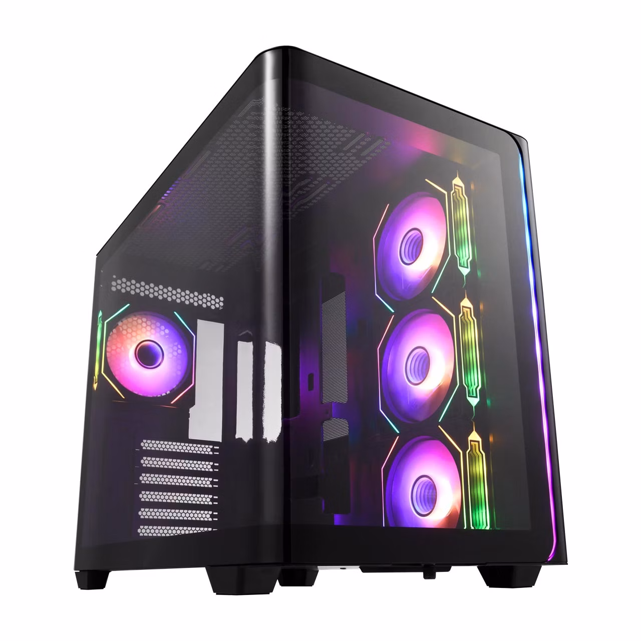 FSP FORTRON CASE M.TOWER M580-BA TG CURVE 4xARGB COOL 2xUSB3.0 TYPE C POC00
