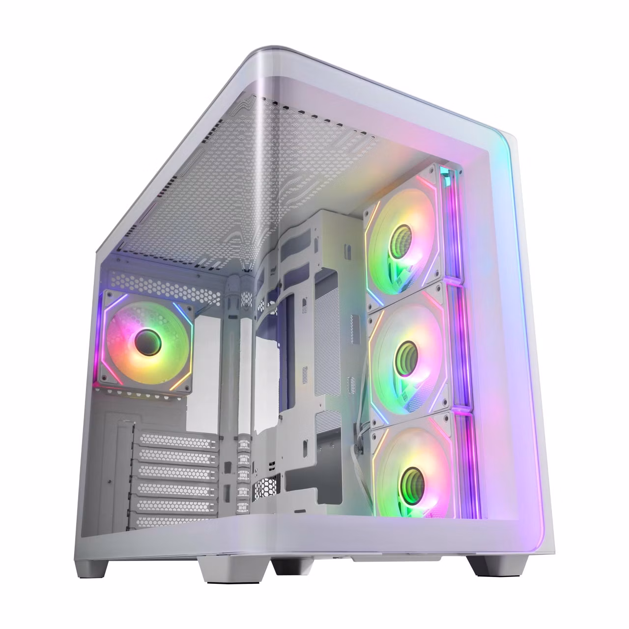 FSP FORTRON CASE M.TOWER M580-WA WHITE TG CURVE 4ARGB COOL 2USB3 TYPEC POC0