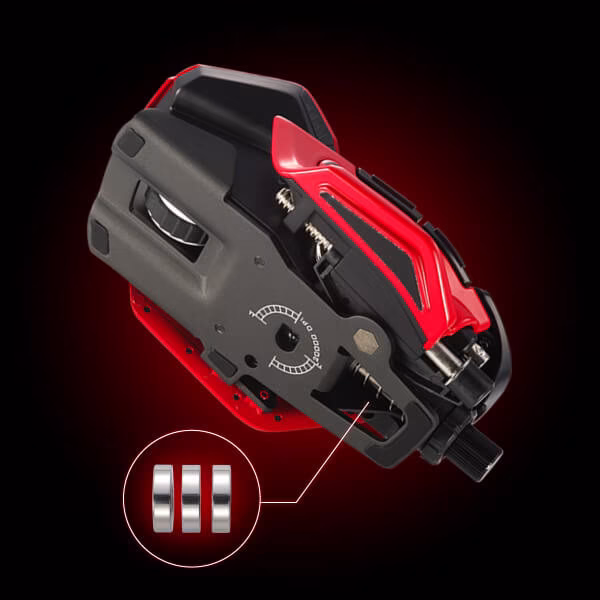 MAD CATZ GAMING MOUSE R.A.T. 8+ADV OPTICAL GAMING MOUSE, RED ALLUMINIO +16