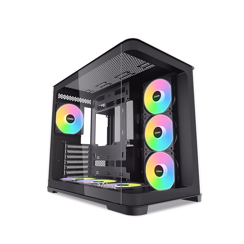 SAMA MID TOWER V60 BLACK DOPPIA CAMERA 2*TG 7*FAN 120mm ARGB PWM
