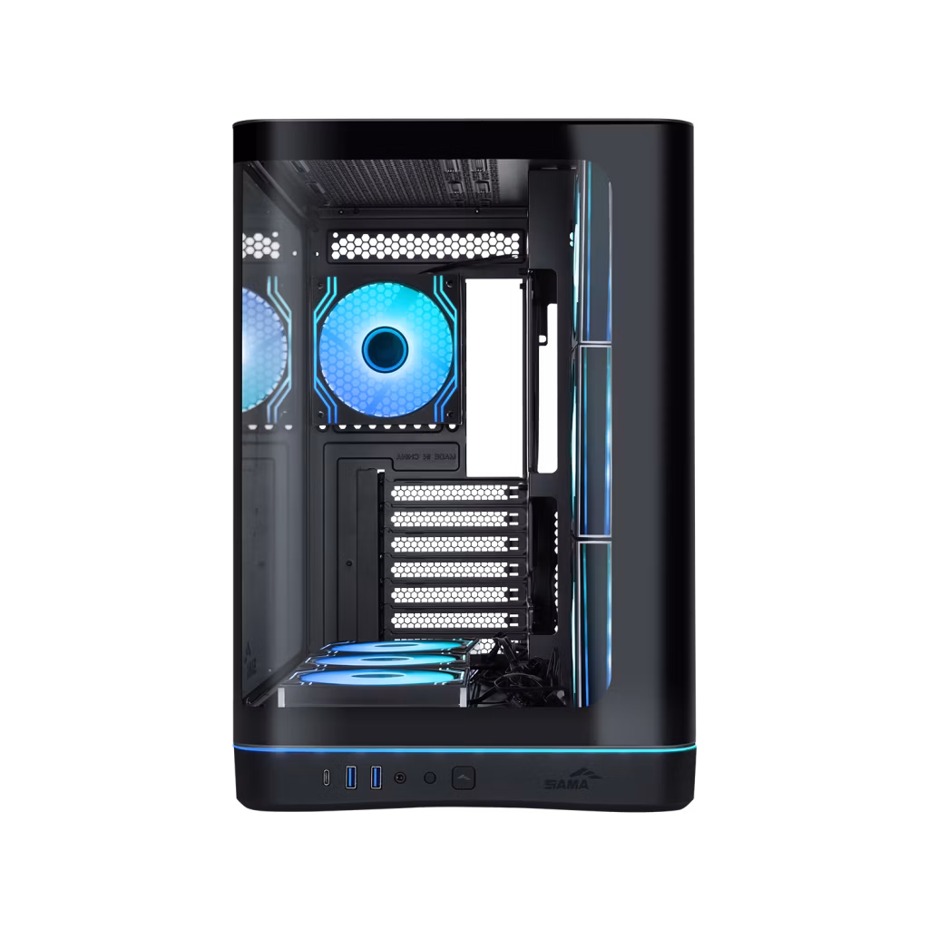 SAMA MID TOWER V62 BLACK TG CURVE LED STRIP 7* 120 ARGB PWM FAN