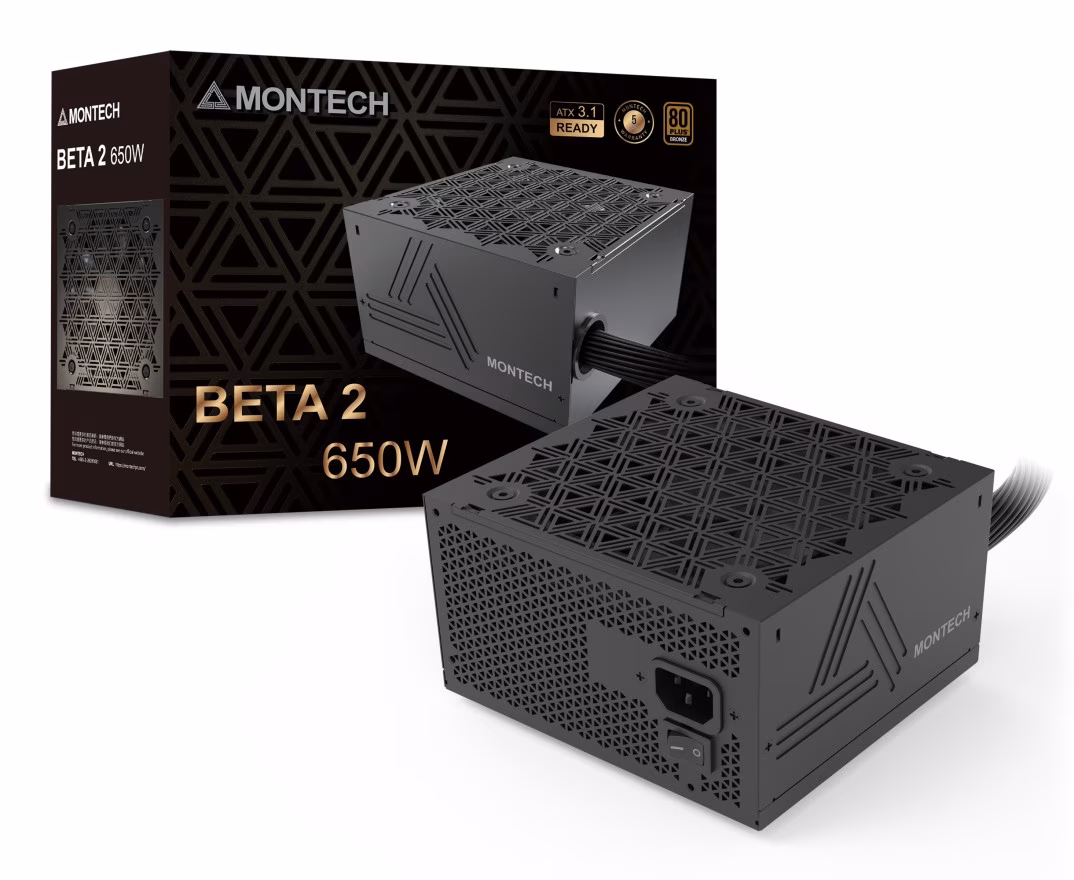 Alimentatore Montech BETA 2 80PLUS Bronze ATX 3.1 650W Nero