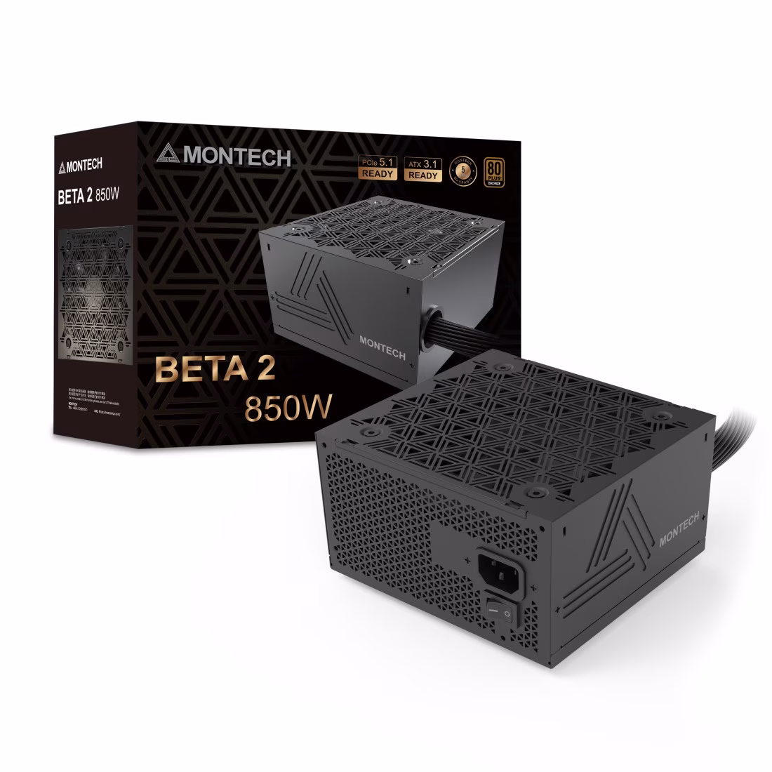 Alimentatore Montech BETA 2 80PLUS Bronze ATX 3.1 PCIe 5.1 850W Nero