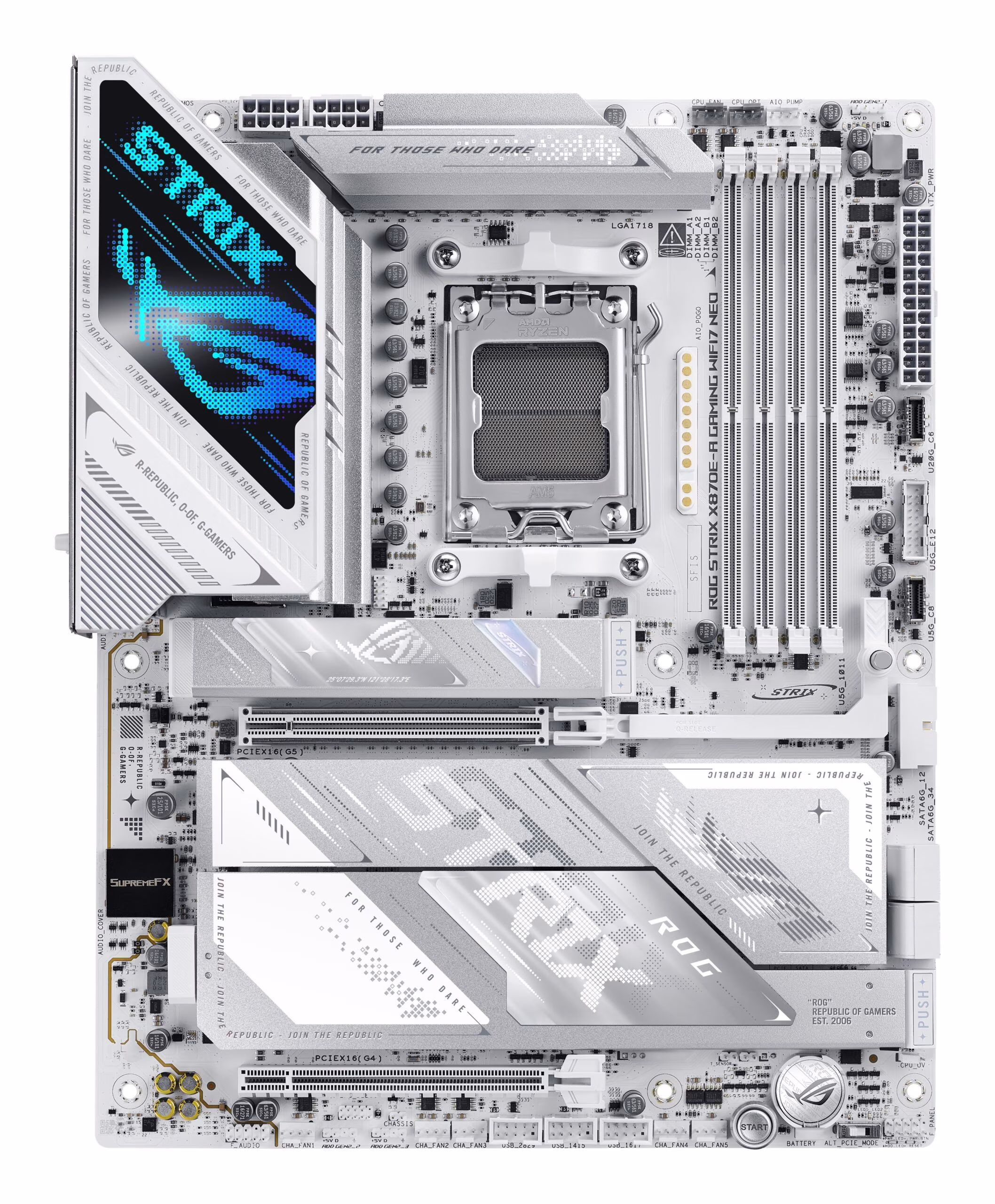 Scheda Madre ASUS ROG STRIX X870E-A GAMING WIFI7 NEO AM5 DDR5 ATX Bianco