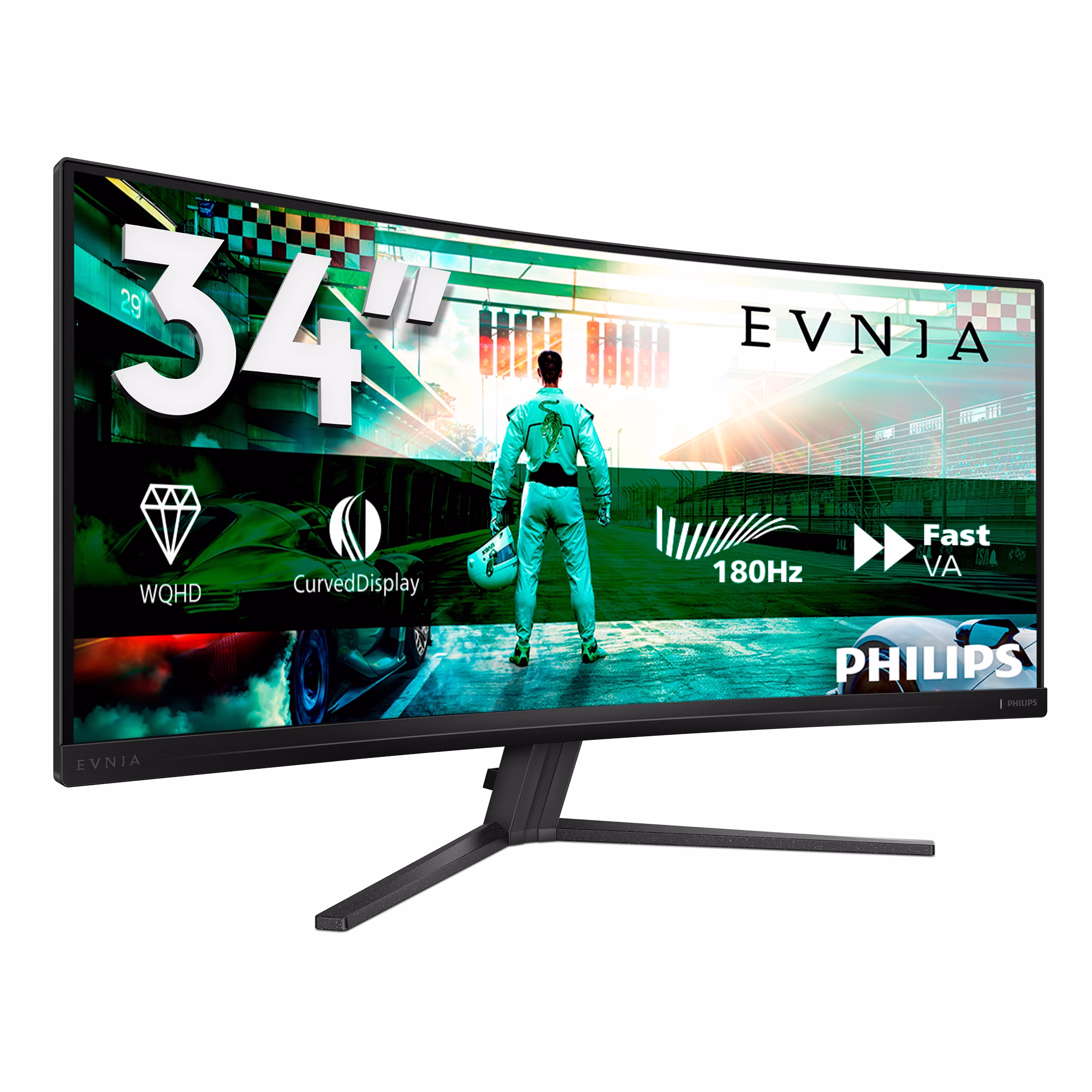 Monitor Philips Evnia 34M2C3500L 34'' VA HDMI DisplayPort HDR Curvo 180Hz Grigio Scuro 3 Monitor Philips Evnia 34M2C3500L 34'' VA HDMI DisplayPort HDR Curvo 180Hz Grigio Scuro - immagine 3