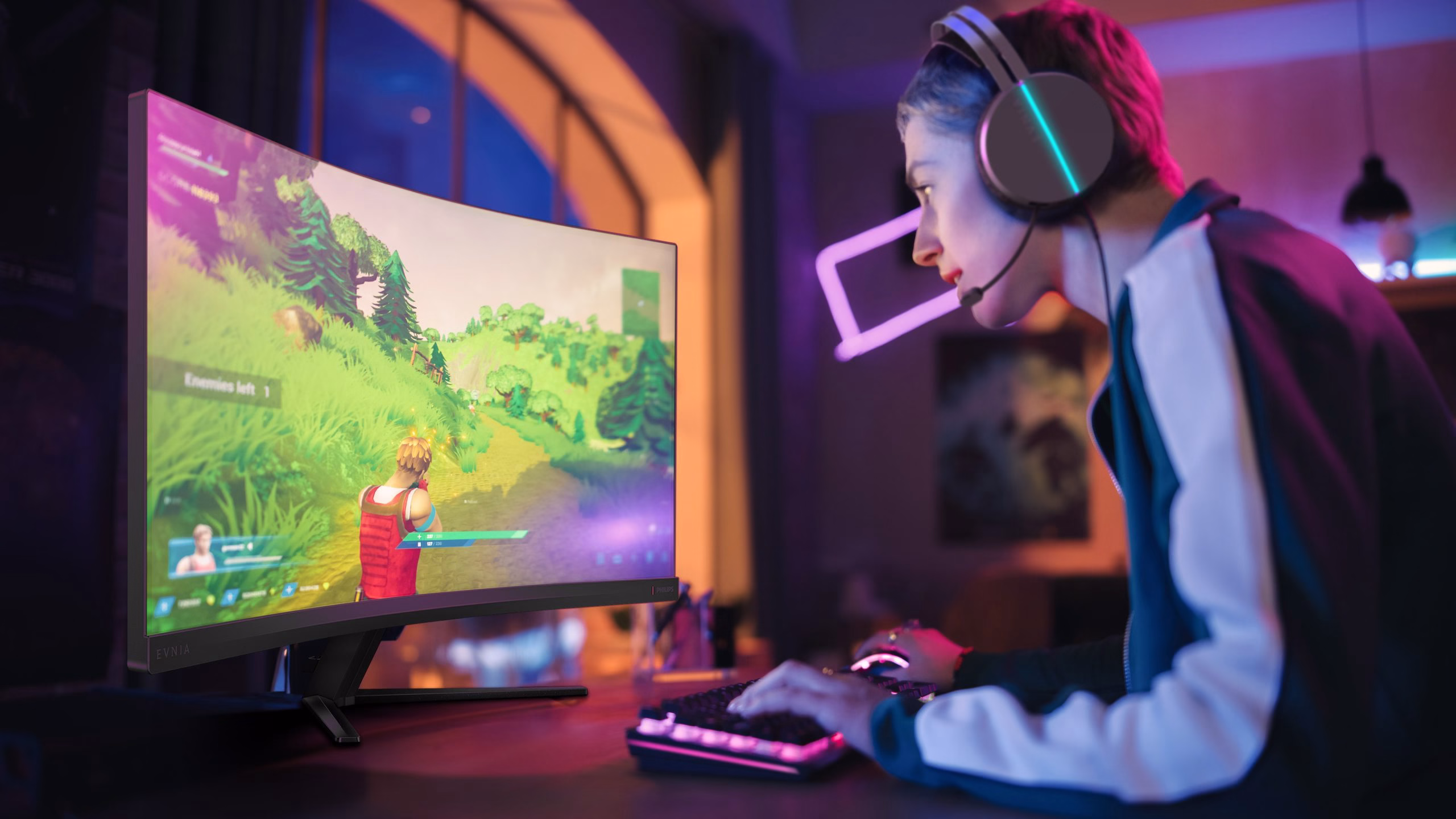 Monitor Philips Evnia 34M2C3500L 34'' VA HDMI DisplayPort HDR Curvo 180Hz Grigio Scuro 10 Monitor Philips Evnia 34M2C3500L 34'' VA HDMI DisplayPort HDR Curvo 180Hz Grigio Scuro - immagine 10