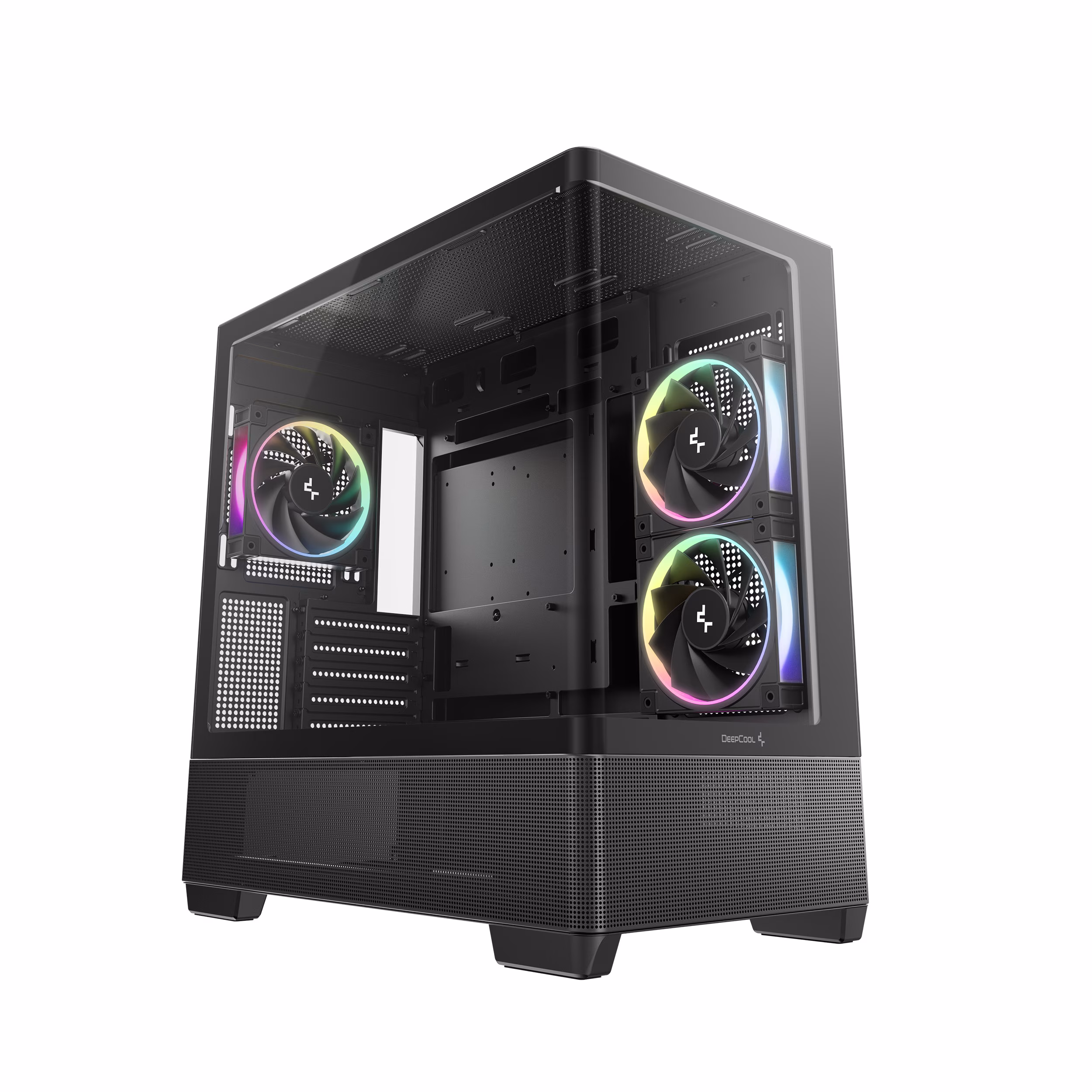 DEEPCOOL CASE MICRO ATX CG380U 3F BLACK PANORAMIC 3CURVE ARGB 2TB 360mm AIO