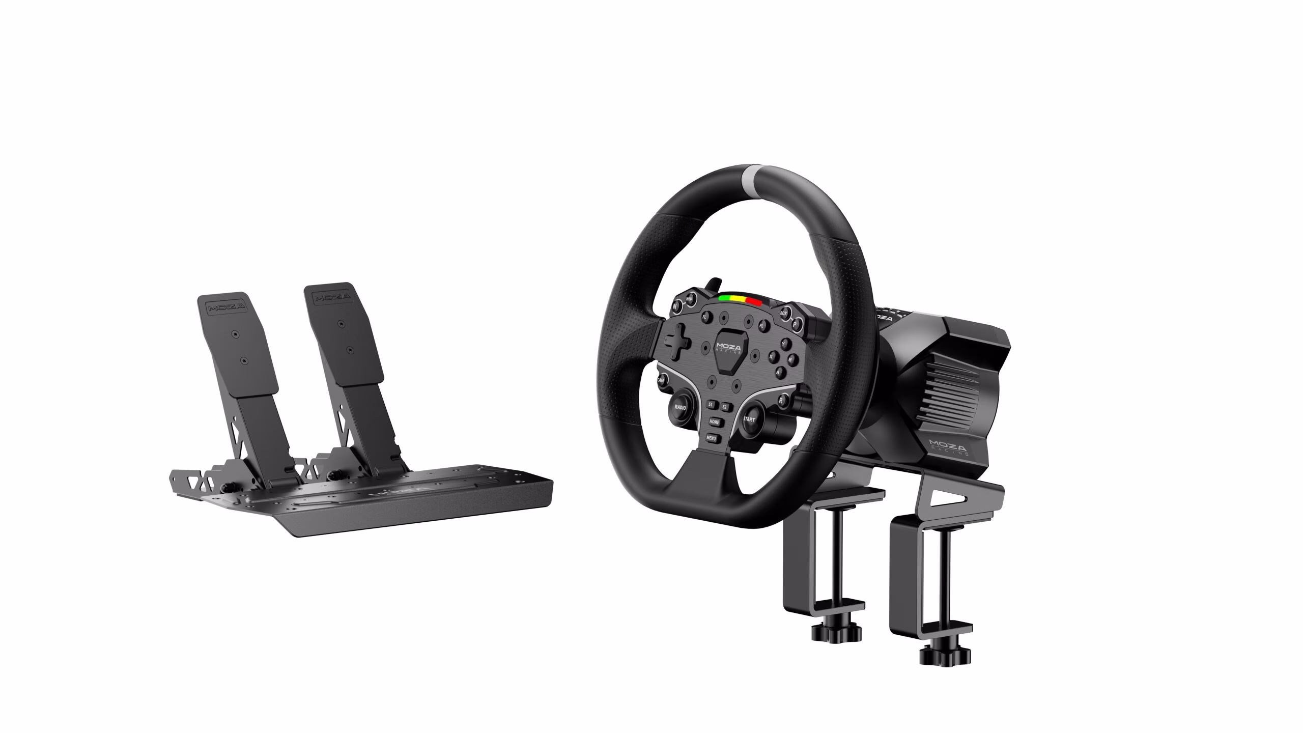 Sterzo + Pedali Moza Racing RS074 periferica di gioco Bluetooth/USB Nero