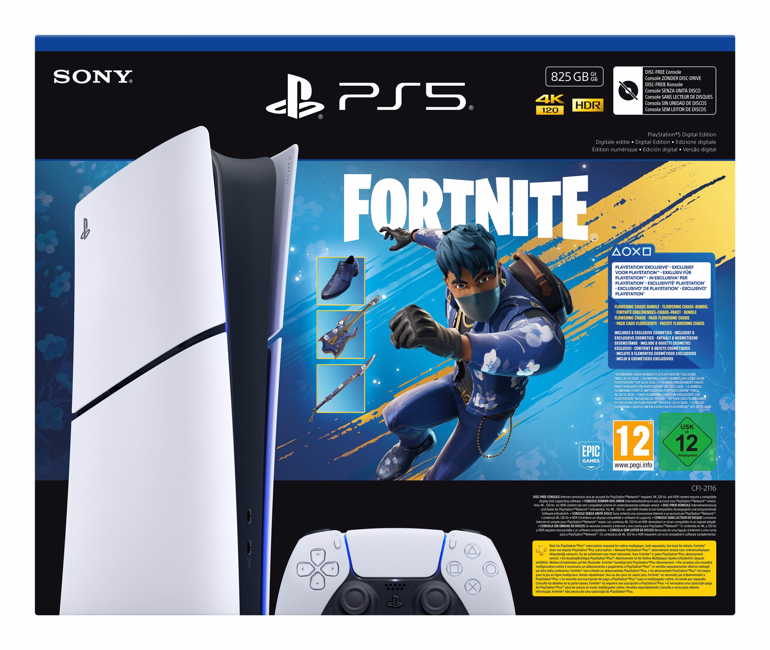 Sony PS5 Console 825GB Digital Edition + Fortnite Flowering Chaos IT 2 Sony PS5 Console 825GB Digital Edition + Fortnite Flowering Chaos IT - immagine 2