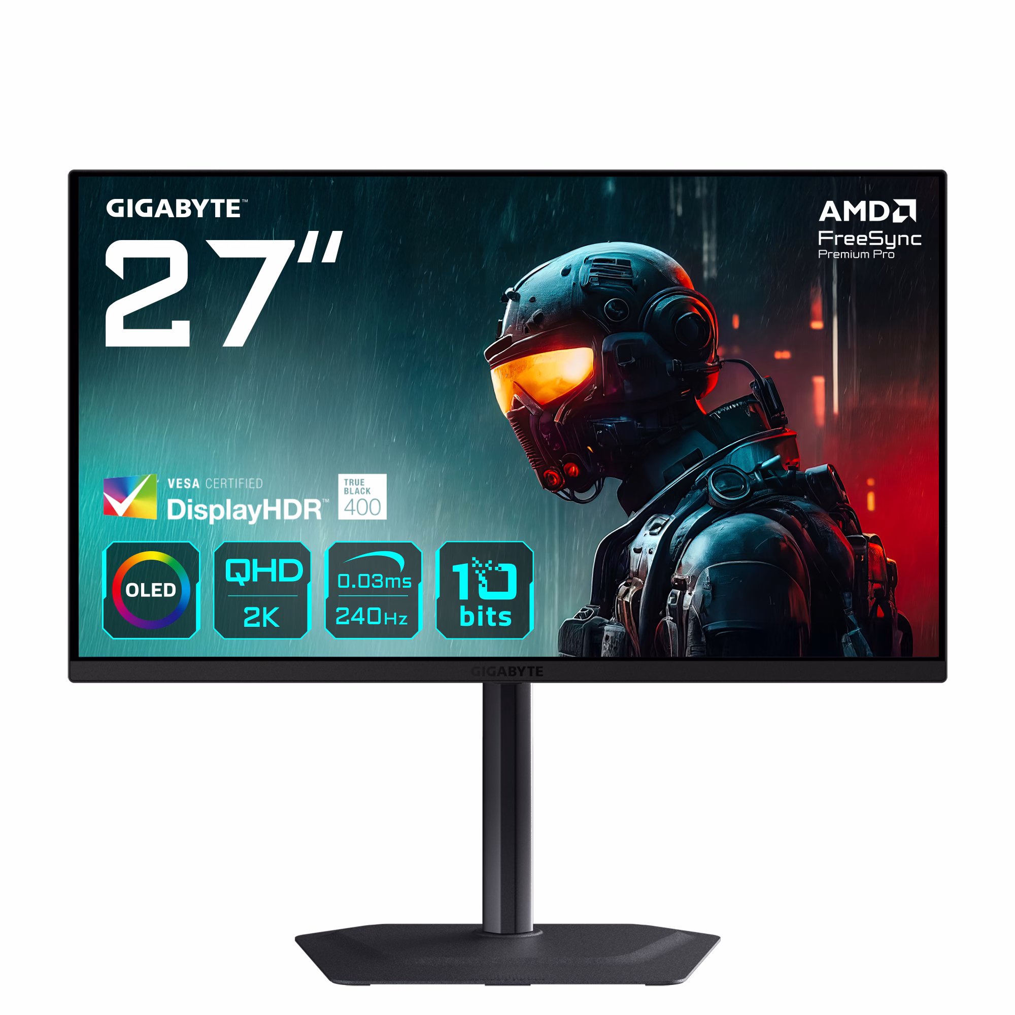 Monitor GIGABYTE MO27Q2 27" 240Hz OLED FreeSync Premium Pro Nero