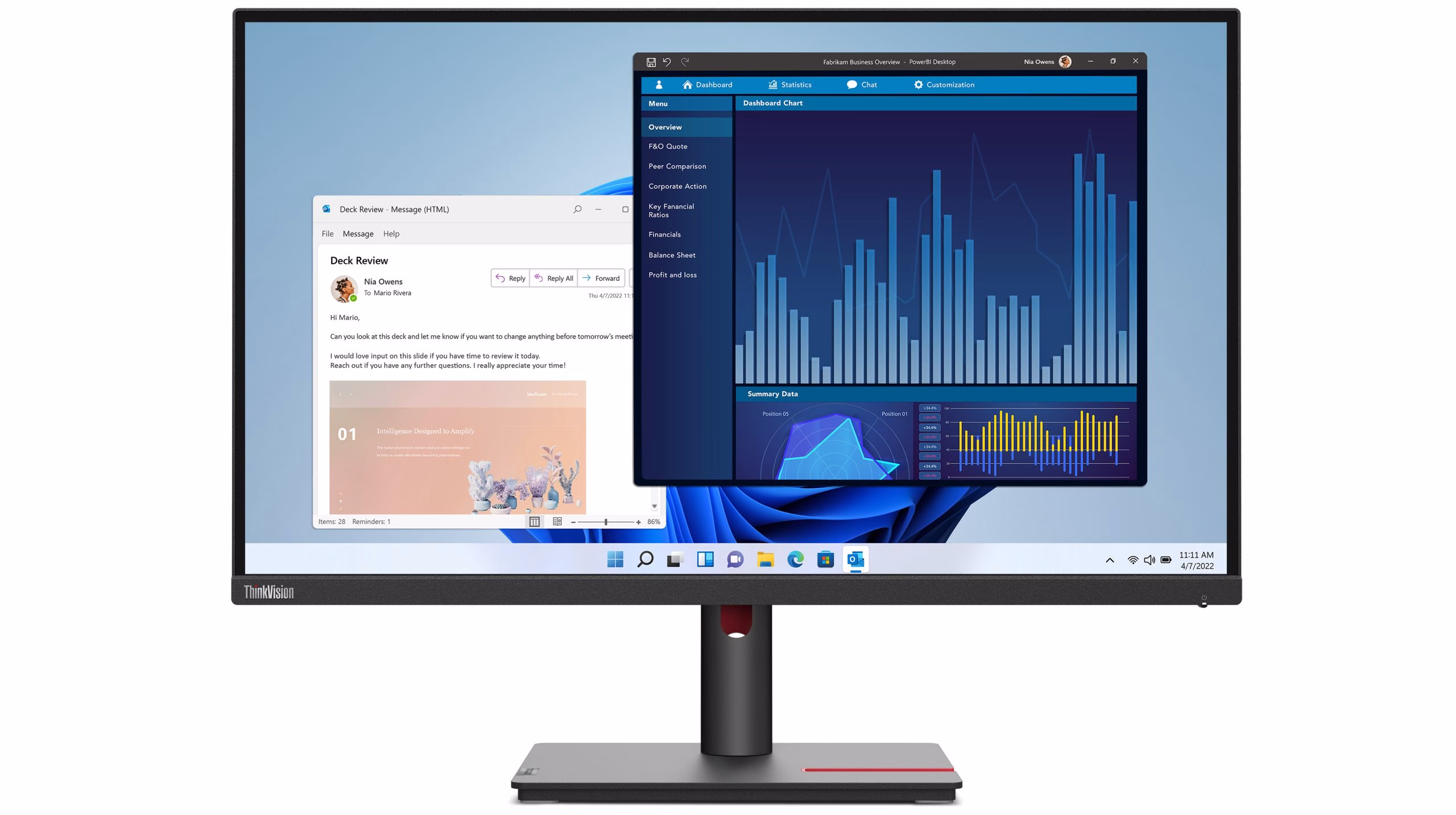 Monitor Lenovo ThinkVision T27p-30 27'' UltraHD/4K IPS 60Hz LED Nero 5 Monitor Lenovo ThinkVision T27p-30 27'' UltraHD/4K IPS 60Hz LED Nero - immagine 5