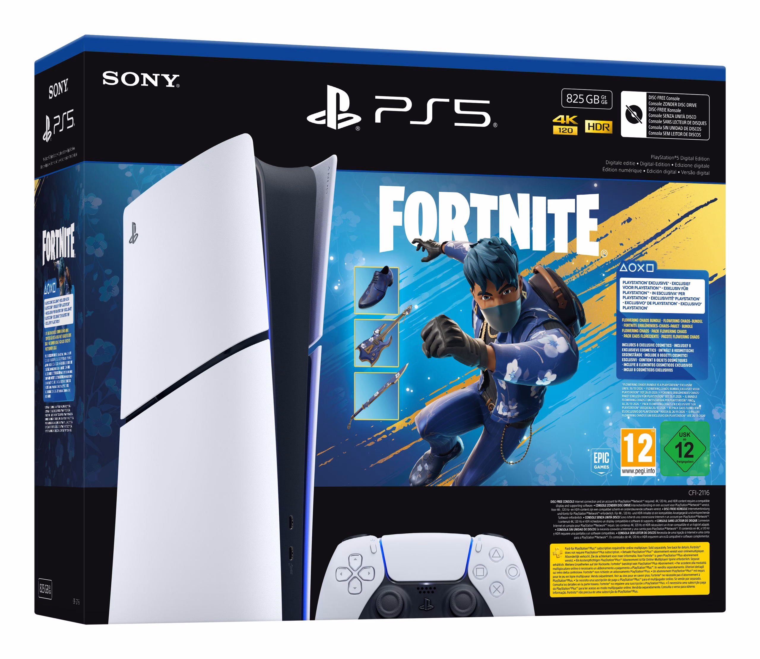 Sony PS5 Console 825GB Digital Edition + Fortnite Flowering Chaos IT 4 Sony PS5 Console 825GB Digital Edition + Fortnite Flowering Chaos IT - immagine 4