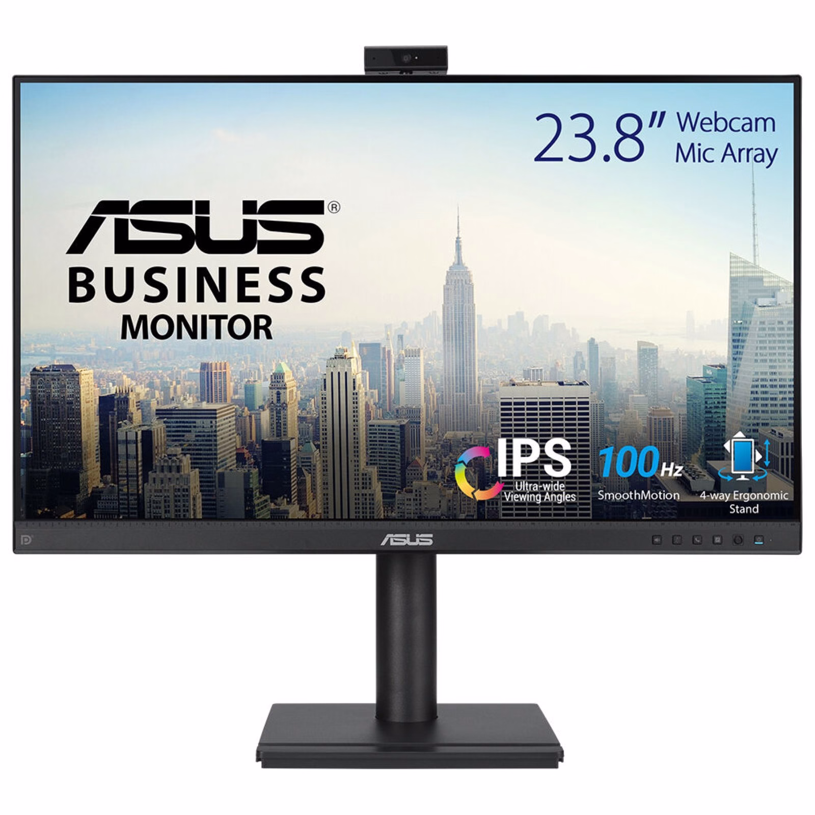 Monitor Asus BE249QFK Videoconferenze 24" Nero Full HD IPS Webcam MIcrofono 100Hz