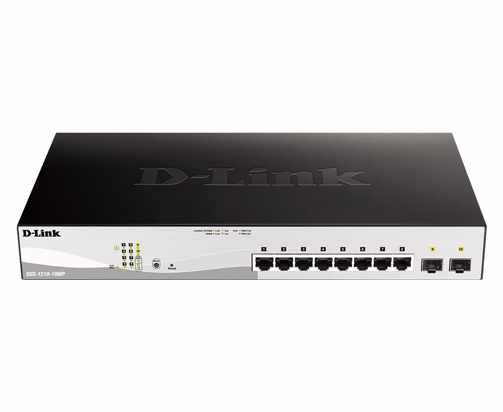 SWITCH D-Link DGS-1210-10MP/E PoE/GE/GE/SMA/08