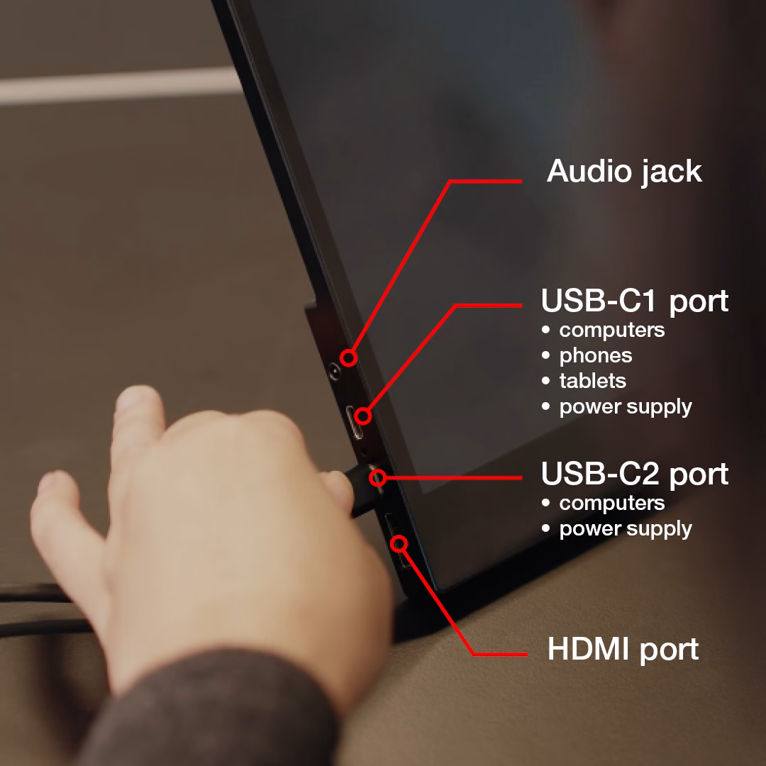 Monitor Verbatim PMT-15 16'' FullHD IPS USB-C HDR Nero 6 Monitor Verbatim PMT-15 16'' FullHD IPS USB-C HDR Nero - immagine 6