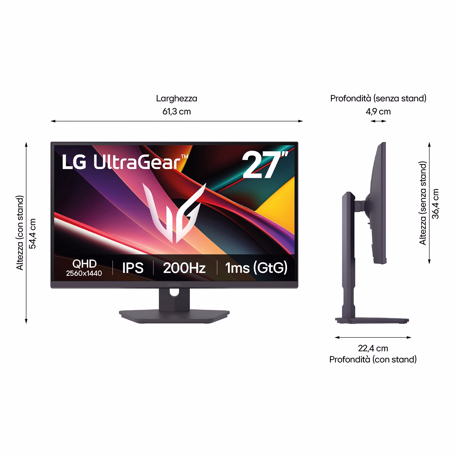 Monitor LG 27G610A-B 27" 2560 x 1440 Pixel Quad HD LCD Nero 15 Monitor LG 27G610A-B 27" 2560 x 1440 Pixel Quad HD LCD Nero - immagine 15