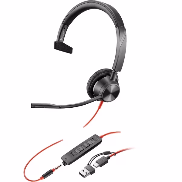 Headset HP Poly Blackwire 3310 Nero