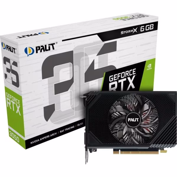 Scheda Video Palit Nvidia GeForce RTX 3050 StormX 6GB GDDR6 Nero
