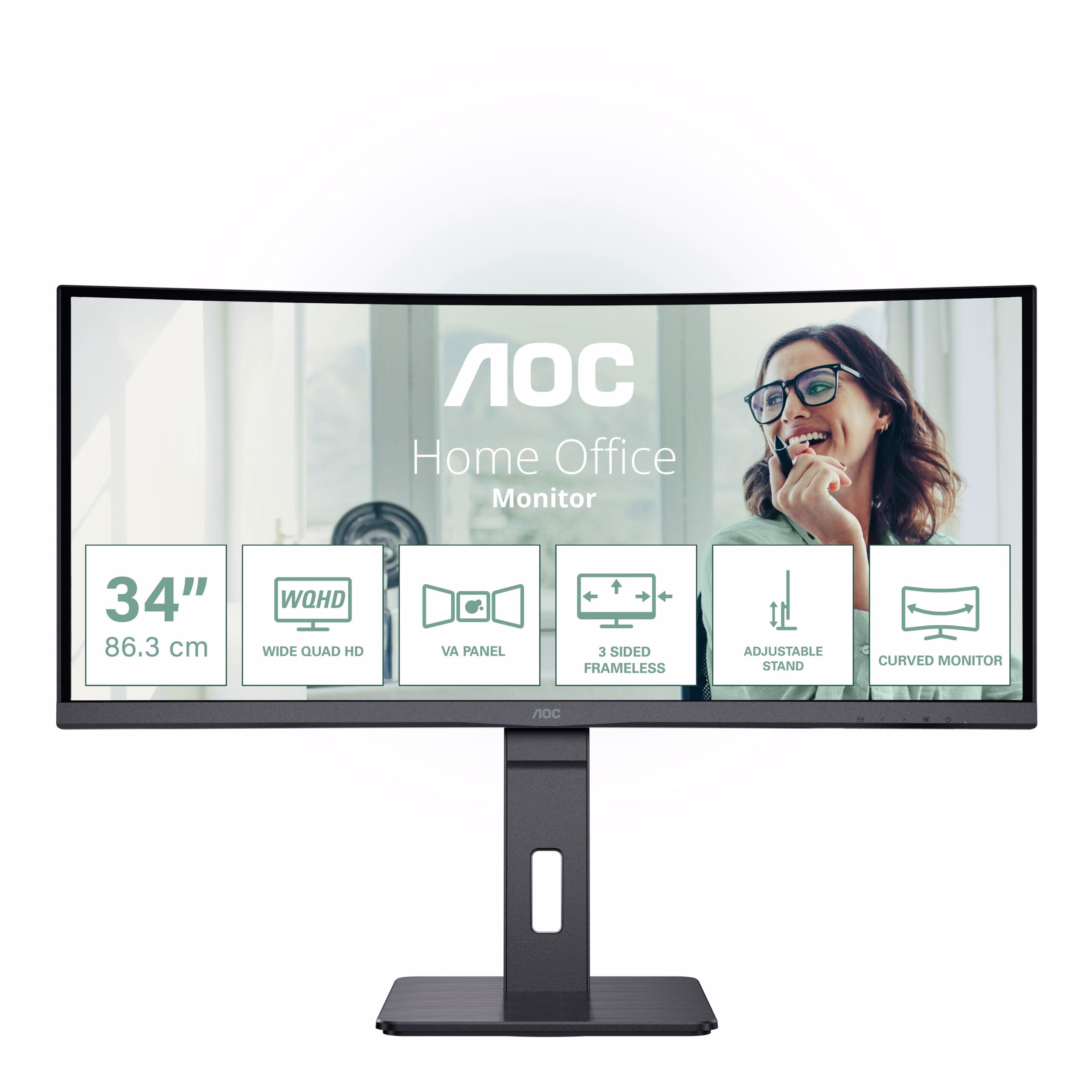 Monitor AOC CU34P3CV 34'' WQHD VA Adaptive-Sync USB LED Nero 1 Monitor AOC CU34P3CV 34'' WQHD VA Adaptive-Sync USB LED Nero