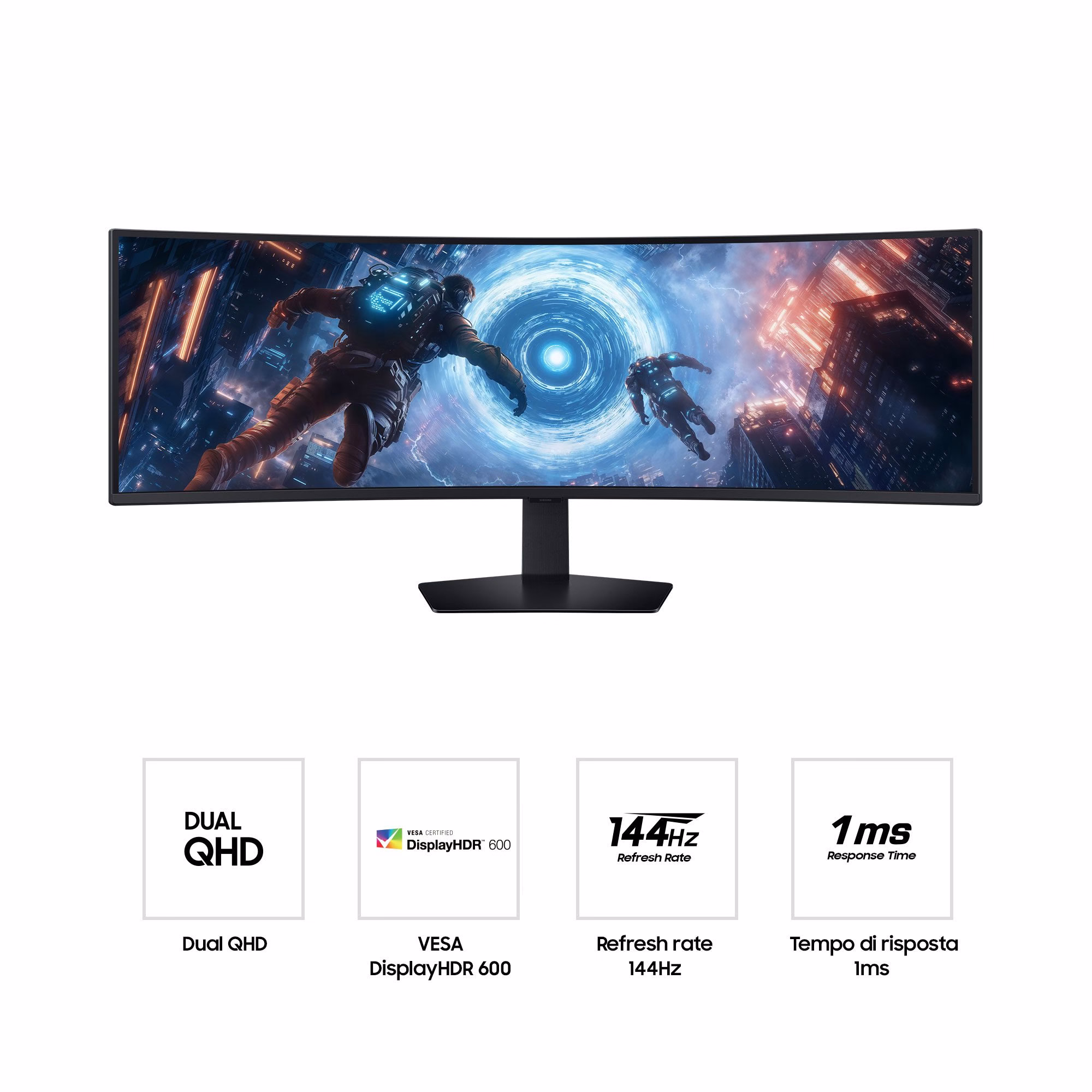 Monitor SAMSUNG Odyssey G9 G91F DQHD 49" 144 Hz VA Curvo FreeSync / G-SYNC Compatible 4 Monitor SAMSUNG Odyssey G9 G91F DQHD 49" 144 Hz VA Curvo FreeSync / G-SYNC Compatible - immagine 4